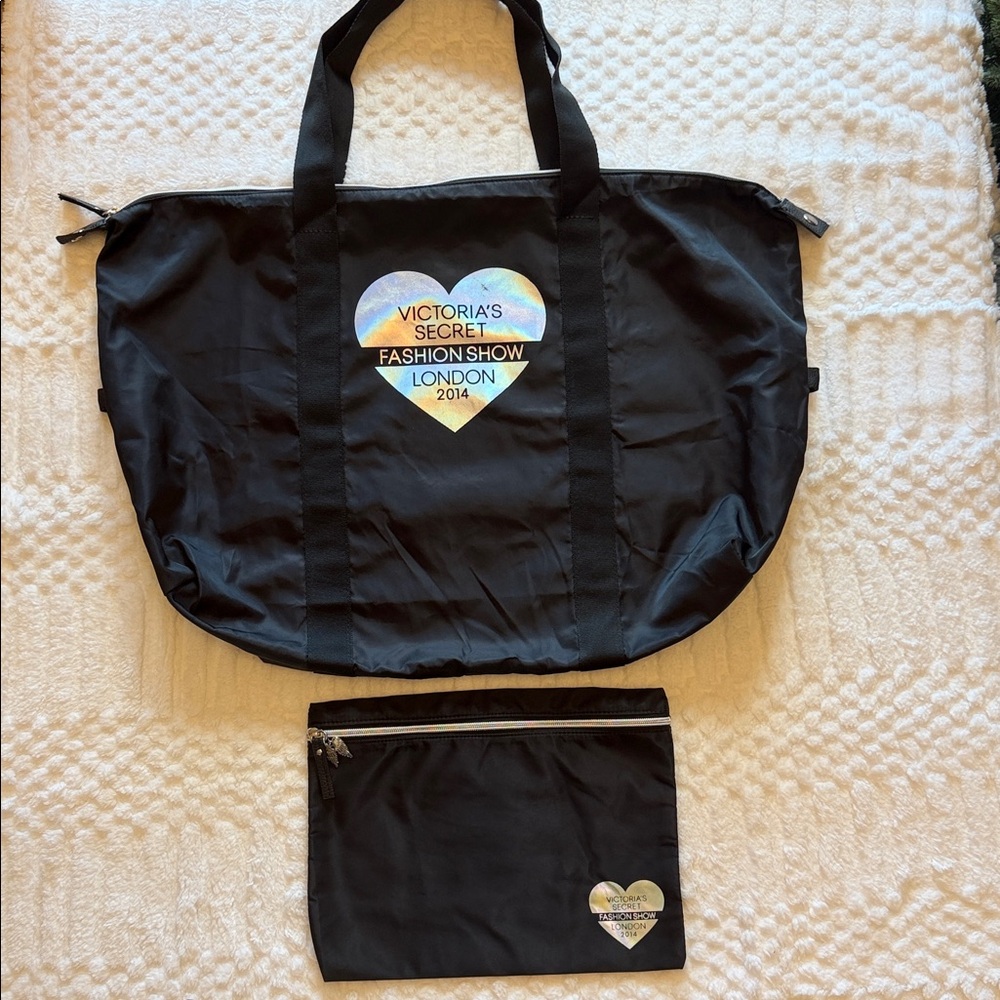 VICTORIA’S SECRET Fashion Show London 2014 Limited Edition Tote Bag /Pouch Black - Picture 8 of 15